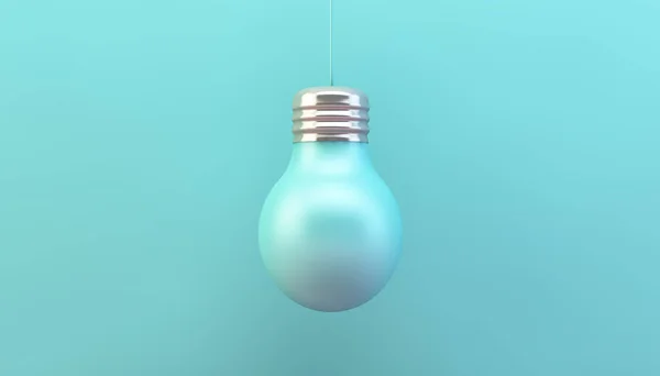 Blaue Glühbirne Auf Blauem Hintergrund Rendering — Stockfoto