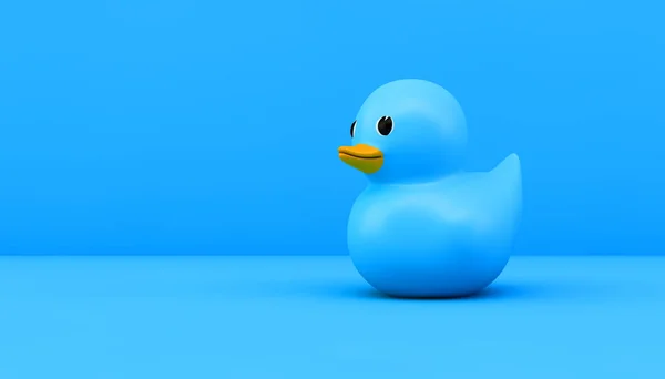 Modrá Pryžová Kachna Vykreslování Izolované — Stock fotografie