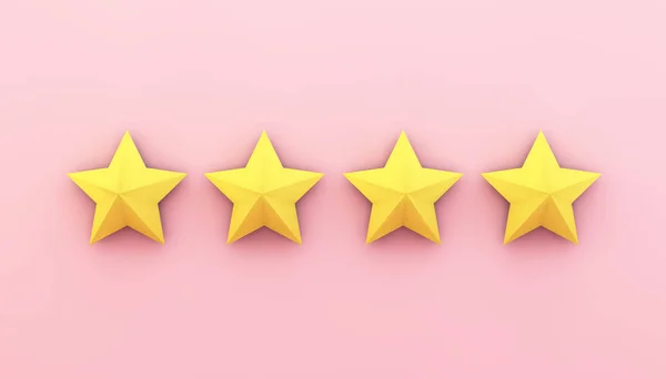 Four Stars Pink Background Rendering — Stock Photo, Image