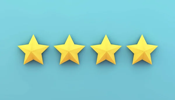 Four Stars Blue Background Rendering — Stock Photo, Image