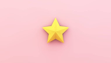 pembe arka plan 3d render üzerinde yıldız