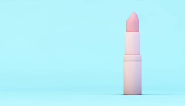 mavi arka plan 3d render pembe ruj