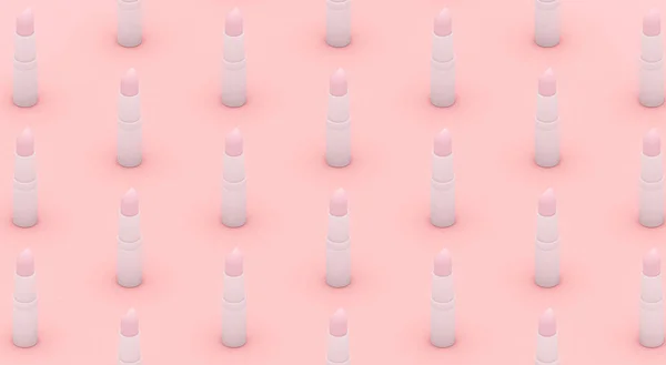 ピンクの口紅パターン背景3Dレンダリング — ストック写真