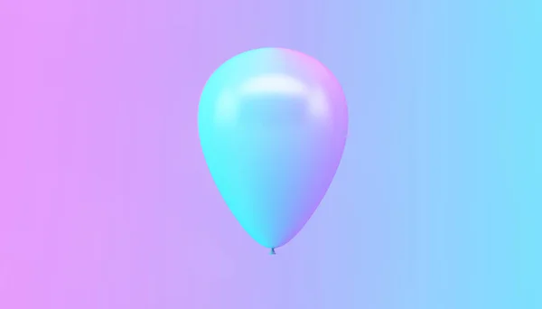 Blauer Und Pinkfarbener Ballon Rendering — Stockfoto