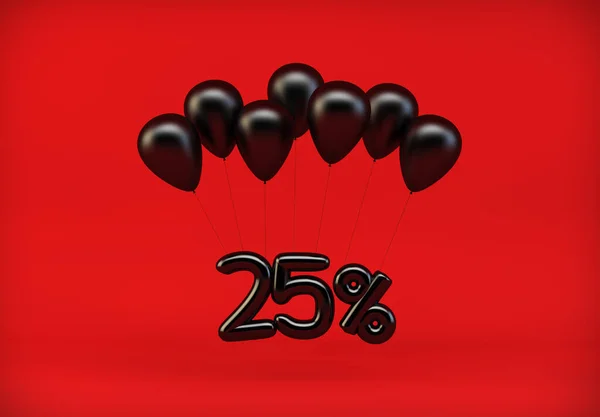 Korting Hangend Aan Ballonnen Zwarte Vrijdag Graphics Voor Verkoop Destructie — Stockfoto
