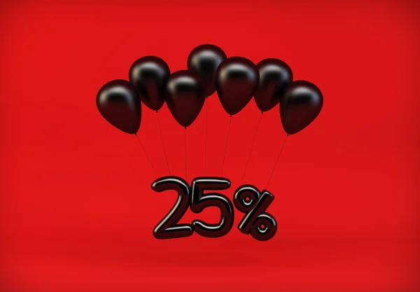 Sconto Appeso Palloncini Venerdì Nero Grafica Vendite Rendering — Foto Stock