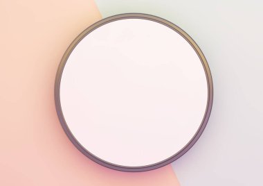 mavi ve pembe arkaplanlı yuvarlak teneke kutu 3D modelleme
