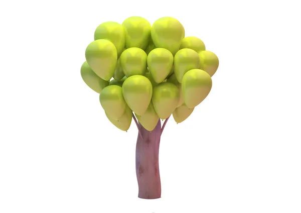 Ballon Baum Konzept Rendering Isoliert — Stockfoto