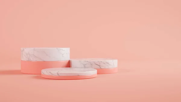 Marble Pink Podium Rendering — Stock Photo, Image