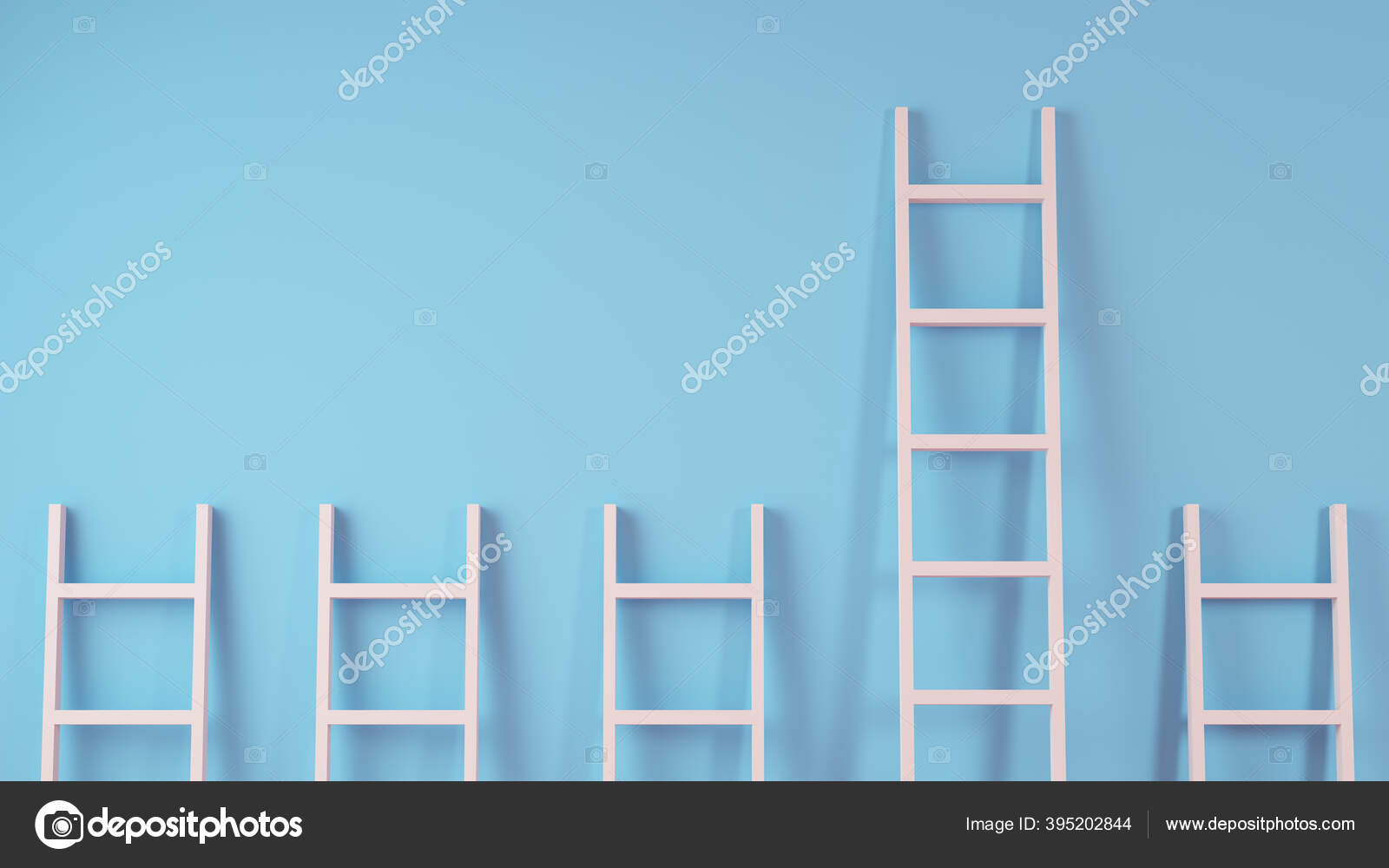 Ladders Wall Leadership Concept Rendering Stock Photo by