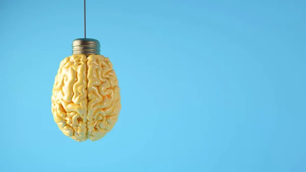 Концепція Лампочки Мозку Рендеринга — стокове фото