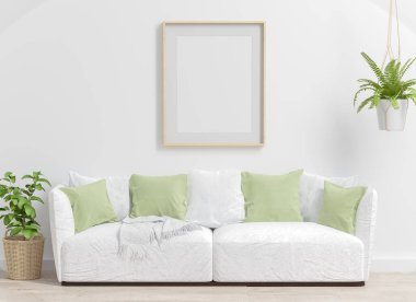 Oturma odasındaki çerçeve 3D görüntüleme