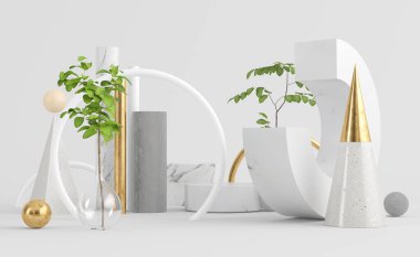 Geometrik şekillerle soyut arkaplan oluşturuluyor