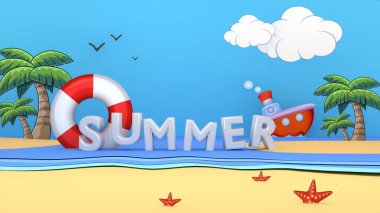 Renkli yaz temalı poster