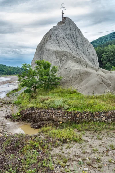 Natural Salt Formation Lopatari Buzau Romania Cloudy Sky — Stock Photo, Image