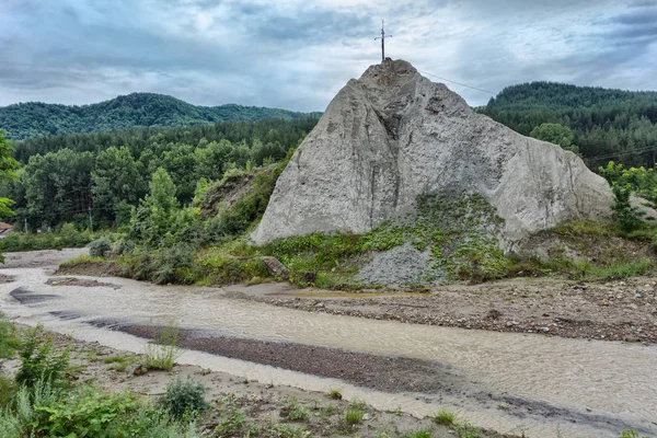 Природні Солі Формування Lopatari Проти Хмарного Неба Buzau Румунія — стокове фото