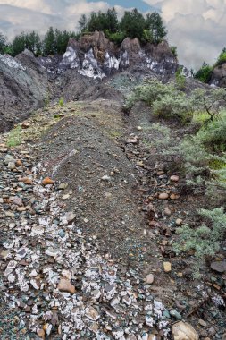 Lopatari, Buzau İlçesi, Romanya tuz tepelerde. Yüzey tuz mevduat