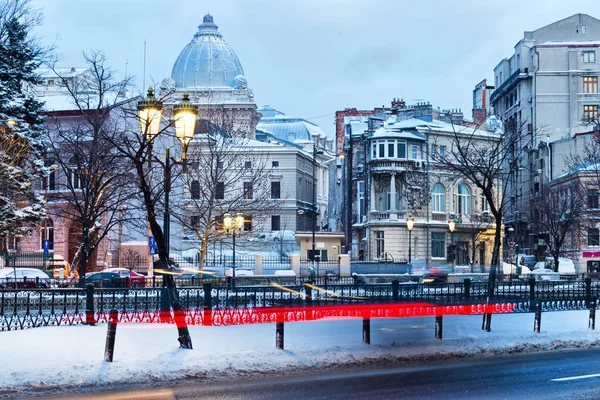 Bukarest Historiska Byggnader Vintern — Stockfoto
