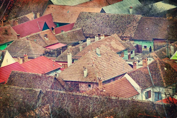Roofs Houses Transylvania Rural Communities Retro Style — Stock Photo, Image
