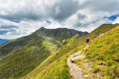 Fagaras dağlarında yürüyüş sırasında yaz için güzel bir gün