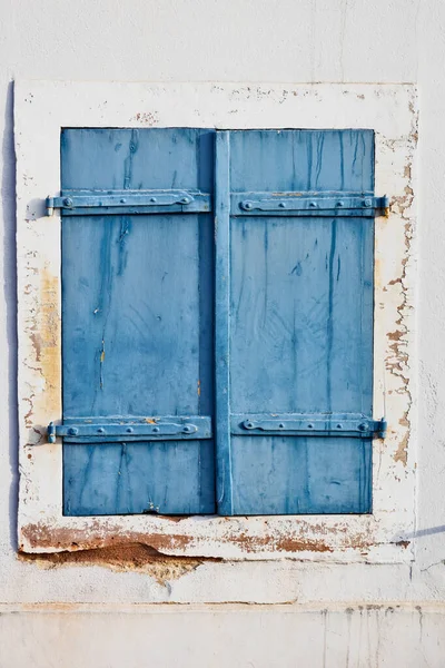 Blue wooden shutter in Colmar France — Stock Photo, Image