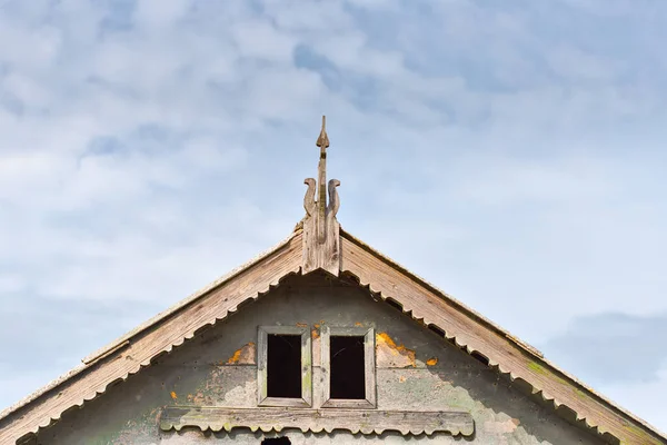 Vacker Trä Dekoration Den Traditionella Fronten Hus Donau Delta Regionen — Stockfoto