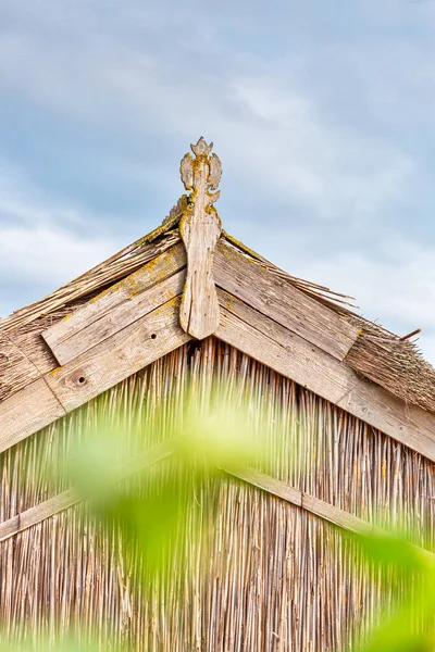 Vacker Trä Dekoration Den Traditionella Fronten Hus Donau Delta Regionen — Stockfoto