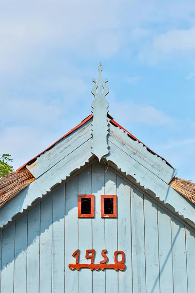 Bela Decoração Madeira Tradicional Casa Frontão Região Delta Danúbio Usando — Fotografia de Stock