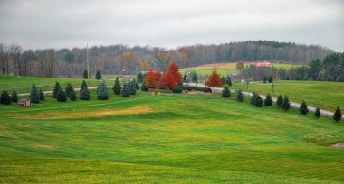 Woodstock Autumn / The grounds where the Woodstock Music Festival was held in 1969 clipart