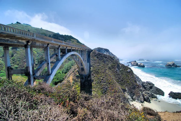 Bixby Моста Уздовж Тихоокеанського Узбережжя Каліфорнії Шосе Поблизу Монтерей — стокове фото