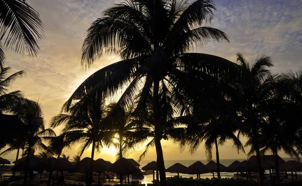 Wschód Słońca Plaży Cancun Meksyk — Zdjęcie stockowe