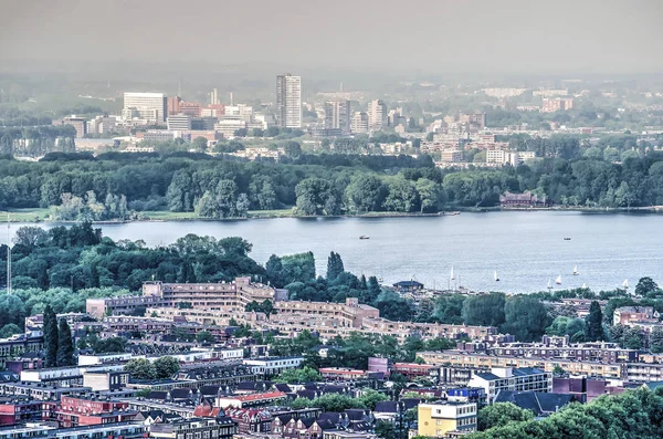 Luchtfoto Van Het Stad Centrum Van Rotterdam Naar Wijken Crooswijk — Stockfoto