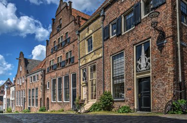 Deventer, Hollanda, 11 Mayıs 2016: satır tarihi Bergkwartier (dağ üç ay bir sokakta evlerin)