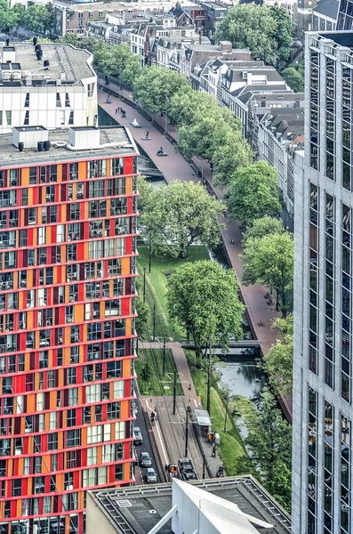 Rotterdam Países Bajos Mayo 2018 Vista Aérea Franja Verde Del —  Fotos de Stock