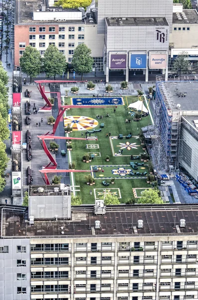 Rotterdam Países Bajos Mayo 2018 Vista Aérea Del Centro Schouwburgplein — Foto de Stock