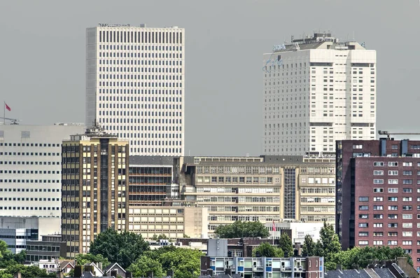 Rotterdam Netherlands Juni 2018 Witte Twin Towers Van Het Erasmus — Stockfoto