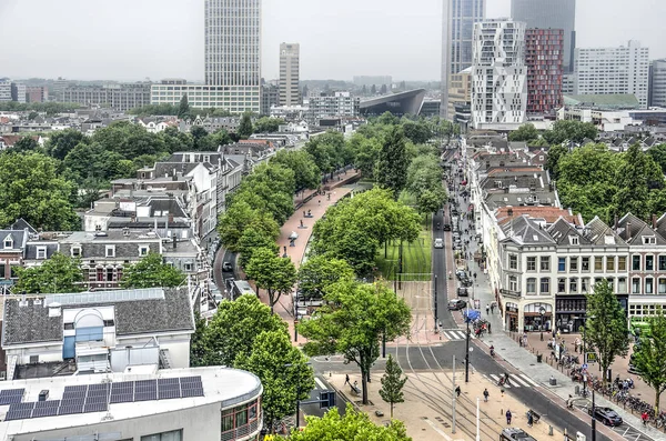 Rotterdam Holandia Czerwca 2018 Wysoki Kąt Widzenia Westersingel Kanału Jego — Zdjęcie stockowe