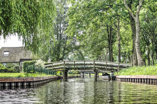Giethoorn Pays Bas Juin 2018 Vue Basse Une Série Ponts — Photo