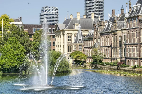 Hague Den Haag Netherlands July 2018 View Fountain Hofvijver Pond — Stock Photo, Image