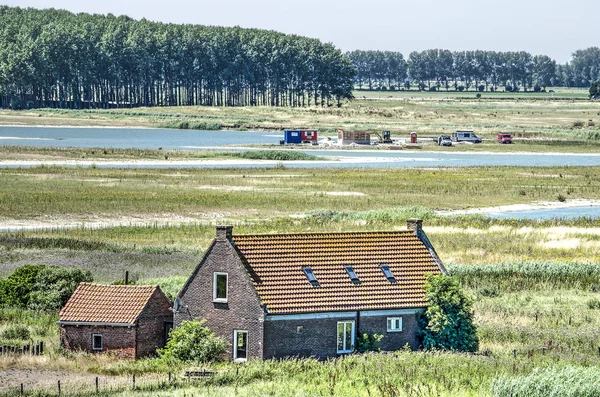 Önkormányzata Sluis Hollandia Július 2018 Dolgozik Ban Porgress Waterdunen Projekt — Stock Fotó