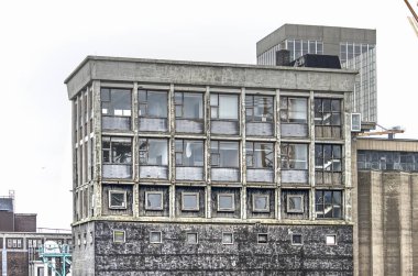 Rotterdam, Hollanda, 2 Haziran 2018: üst kısmında Katendrecht mahalle, grainsilo