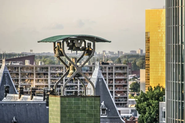 Rotterdam Nederländerna Augusti 2018 Närbild Klockorna Klocktornet Beurs Wtc Byggnad — Stockfoto