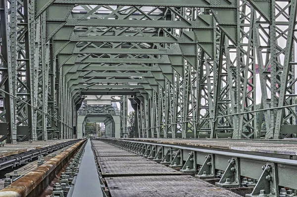 Rotterdam Países Bajos Septiembre 2018 Perspectiva Del Monumental Puente Ferroviario — Foto de Stock