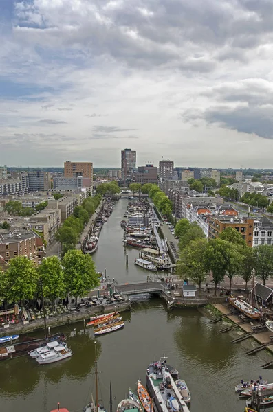 Rotterdam Netherlands September 2018 Luchtfoto Van Twee Oude Haven Bekkens — Stockfoto