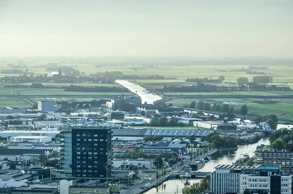 Leeuwarden Nederland November 2018 Luchtfoto Van Westerse Buurten Voornamelijk Industriële — Stockfoto