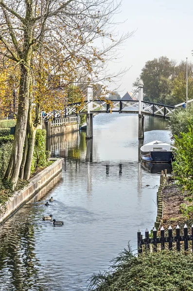 Hindeloopen Pays Bas Novembre 2018 Canal Étroit Bordé Arrière Cours — Photo