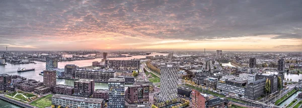 Rotterdam Holandia Listopada 2018 Panoramiczny Widok Zachód Słońca Kierunku Zachodnim — Zdjęcie stockowe