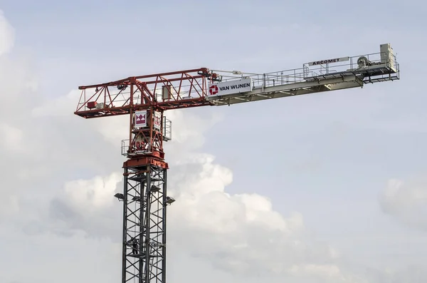 Rotterdam Netherlands August 2018 View Top Section Tower Crane Construction — Stock Photo, Image