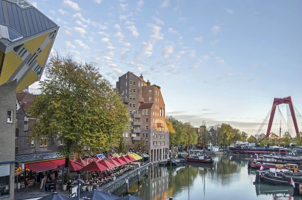 Rotterdam Netherlands November 2018 Oude Haven Bekleed Met Terrasjes Kade — Stockfoto