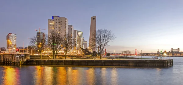 Rotterdam Hollanda Ocak 2019 Boompjes Bulvarı Leuvehoofd Park Nehrin Nieuwe — Stok fotoğraf